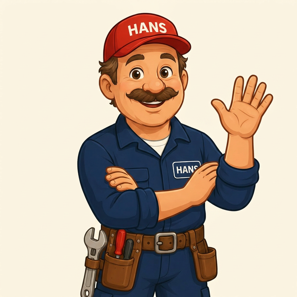 Hans, das Gesicht hinter Heim mit Hans